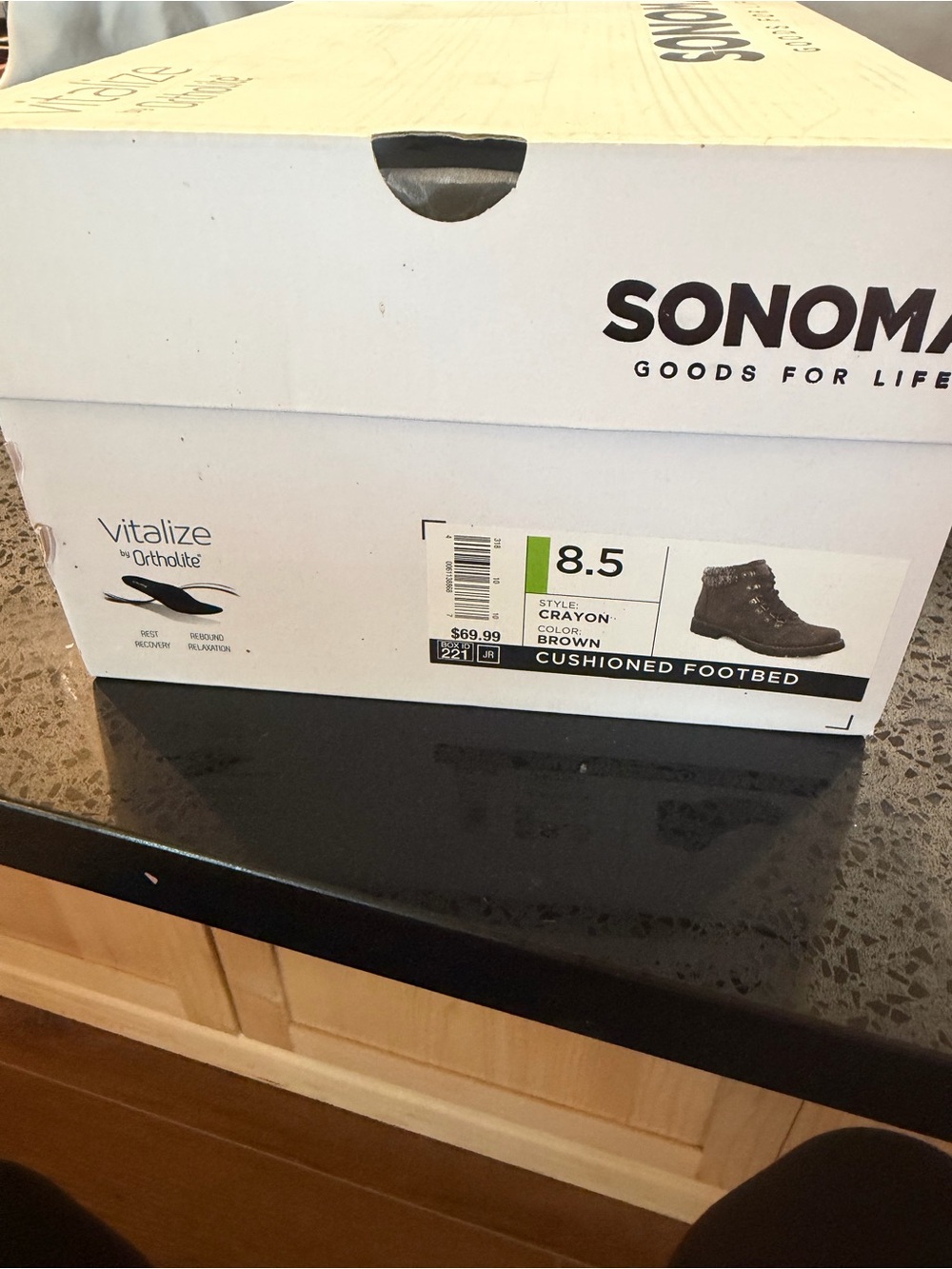 Sonoma Brown Ankle Boots Cushion Footbed - Size 8.5